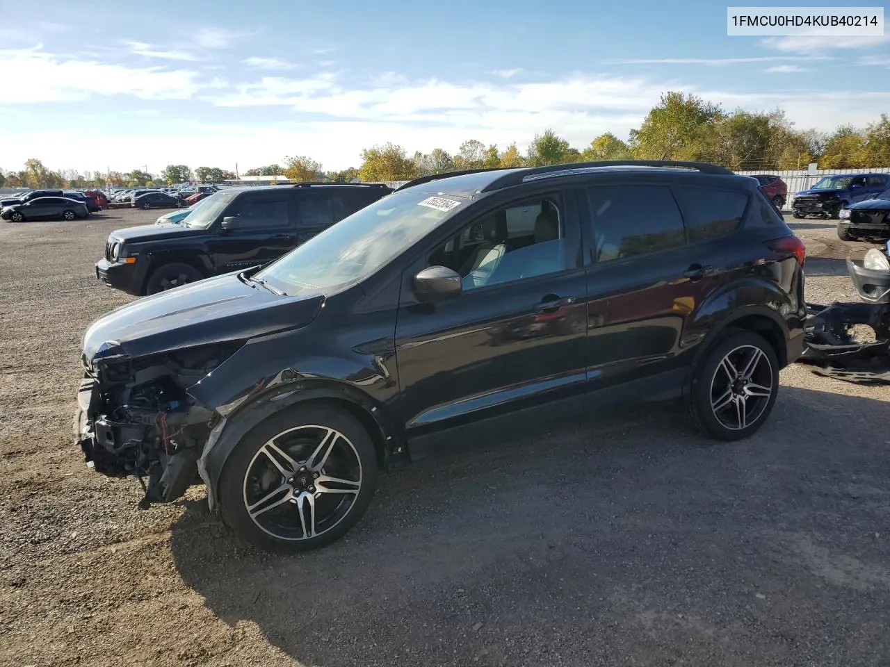 2019 Ford Escape Sel VIN: 1FMCU0HD4KUB40214 Lot: 75522364