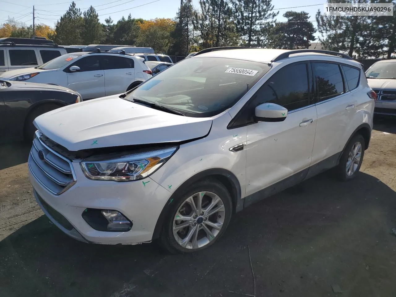 2019 Ford Escape Sel VIN: 1FMCU9HD5KUA90296 Lot: 75550094