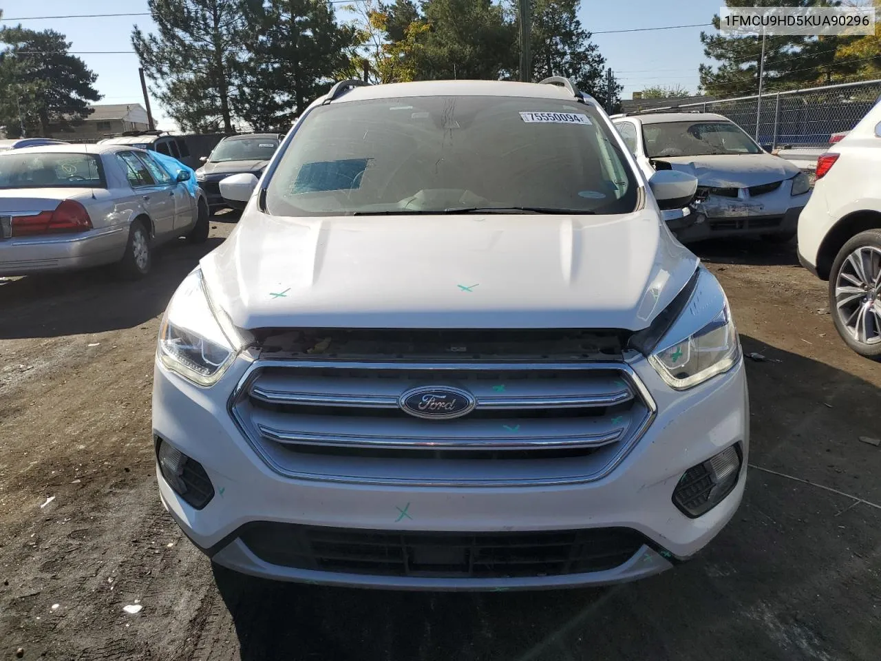 2019 Ford Escape Sel VIN: 1FMCU9HD5KUA90296 Lot: 75550094