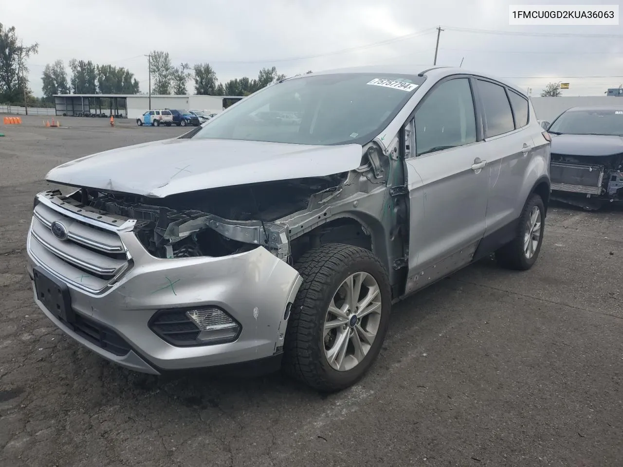 2019 Ford Escape Se VIN: 1FMCU0GD2KUA36063 Lot: 75757794