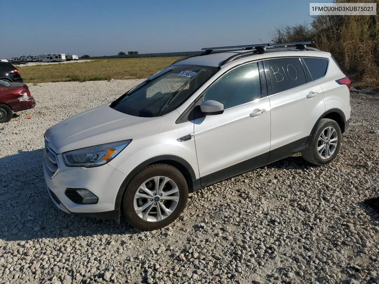 2019 Ford Escape Sel VIN: 1FMCU0HD3KUB75021 Lot: 76114624