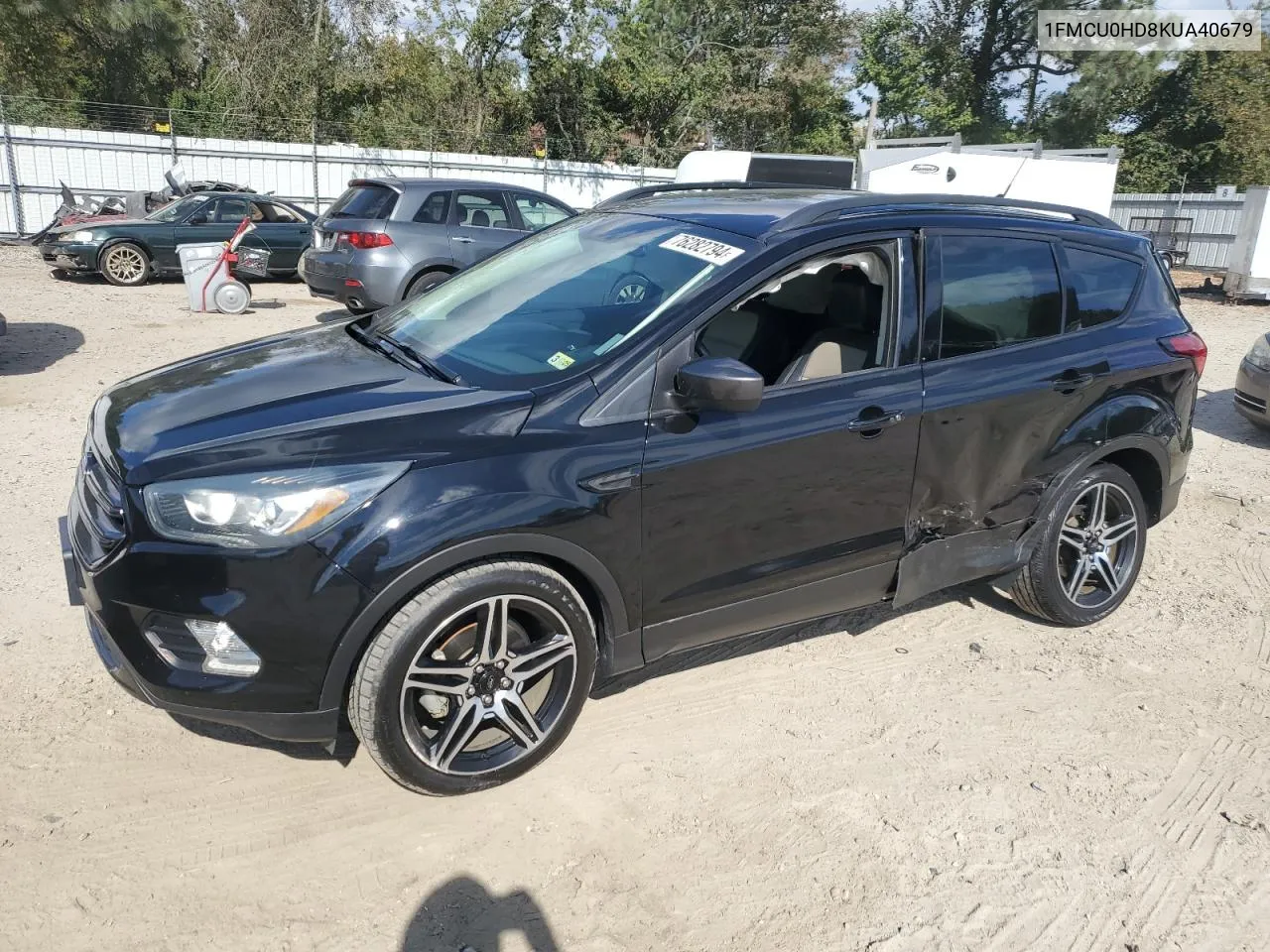 2019 Ford Escape Sel VIN: 1FMCU0HD8KUA40679 Lot: 76282794