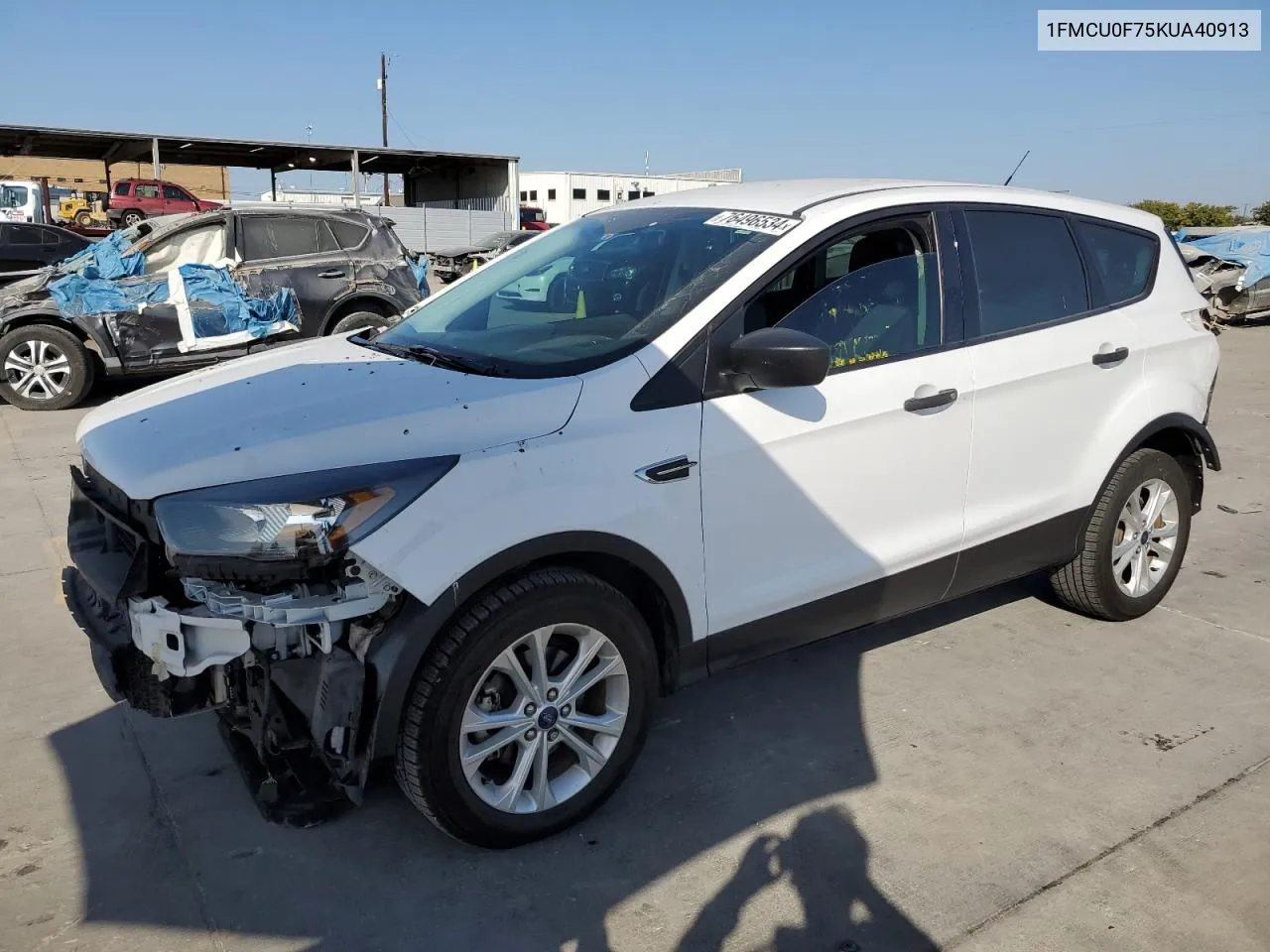 2019 Ford Escape S VIN: 1FMCU0F75KUA40913 Lot: 76496534