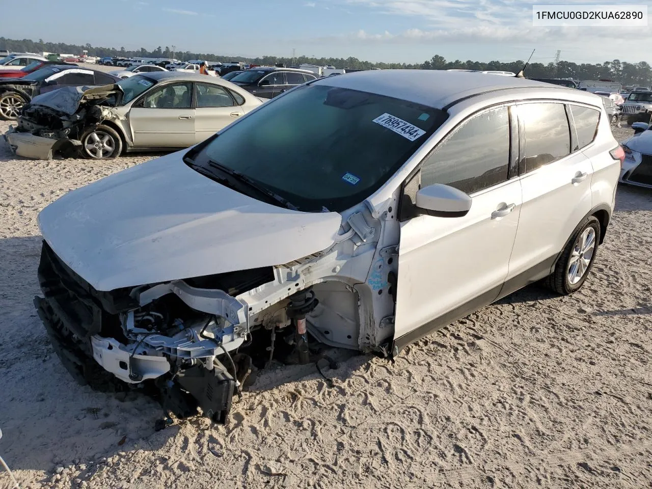 2019 Ford Escape Se VIN: 1FMCU0GD2KUA62890 Lot: 76957434