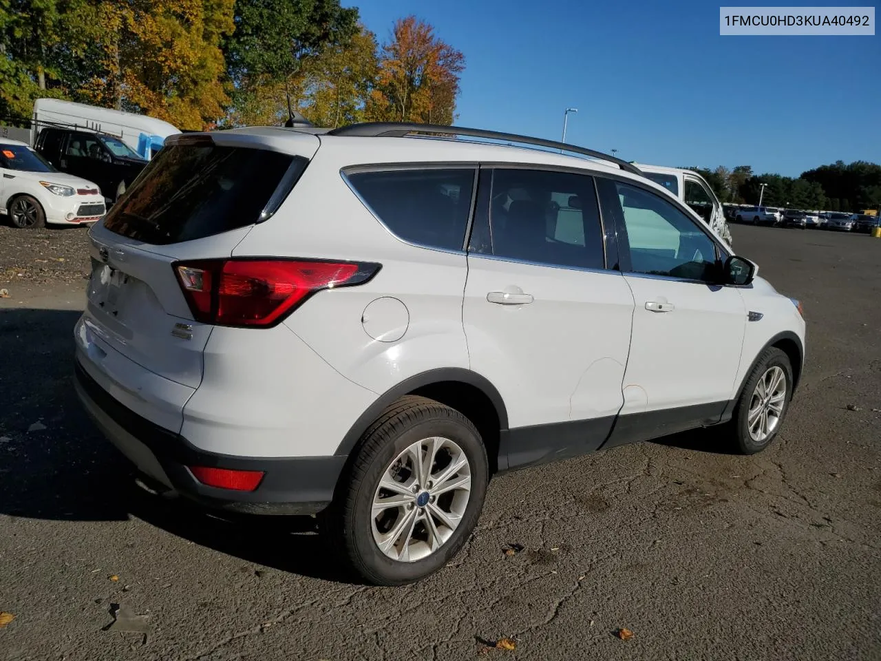 2019 Ford Escape Sel VIN: 1FMCU0HD3KUA40492 Lot: 77074834