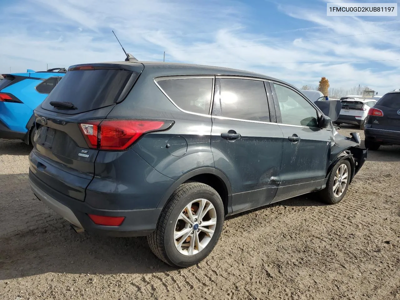 2019 Ford Escape Se VIN: 1FMCU0GD2KUB81197 Lot: 77137904