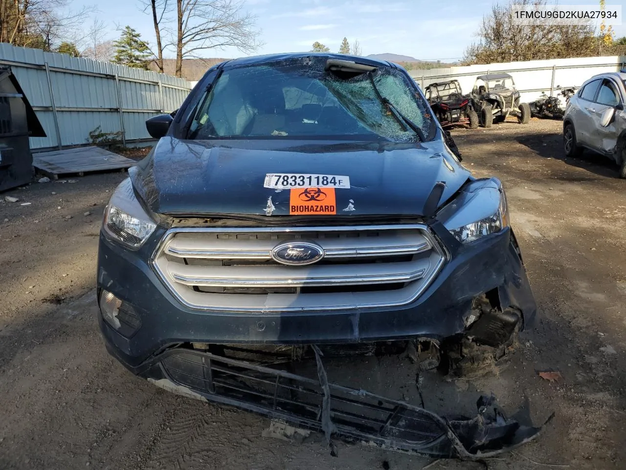 2019 Ford Escape Se VIN: 1FMCU9GD2KUA27934 Lot: 78331184