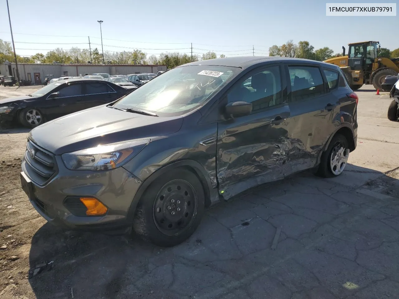 2019 Ford Escape S VIN: 1FMCU0F7XKUB79791 Lot: 78411574