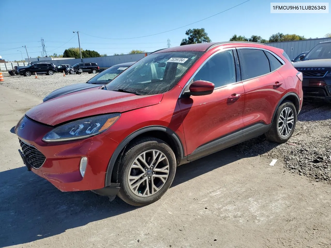 2020 Ford Escape Sel VIN: 1FMCU9H61LUB26343 Lot: 75259784