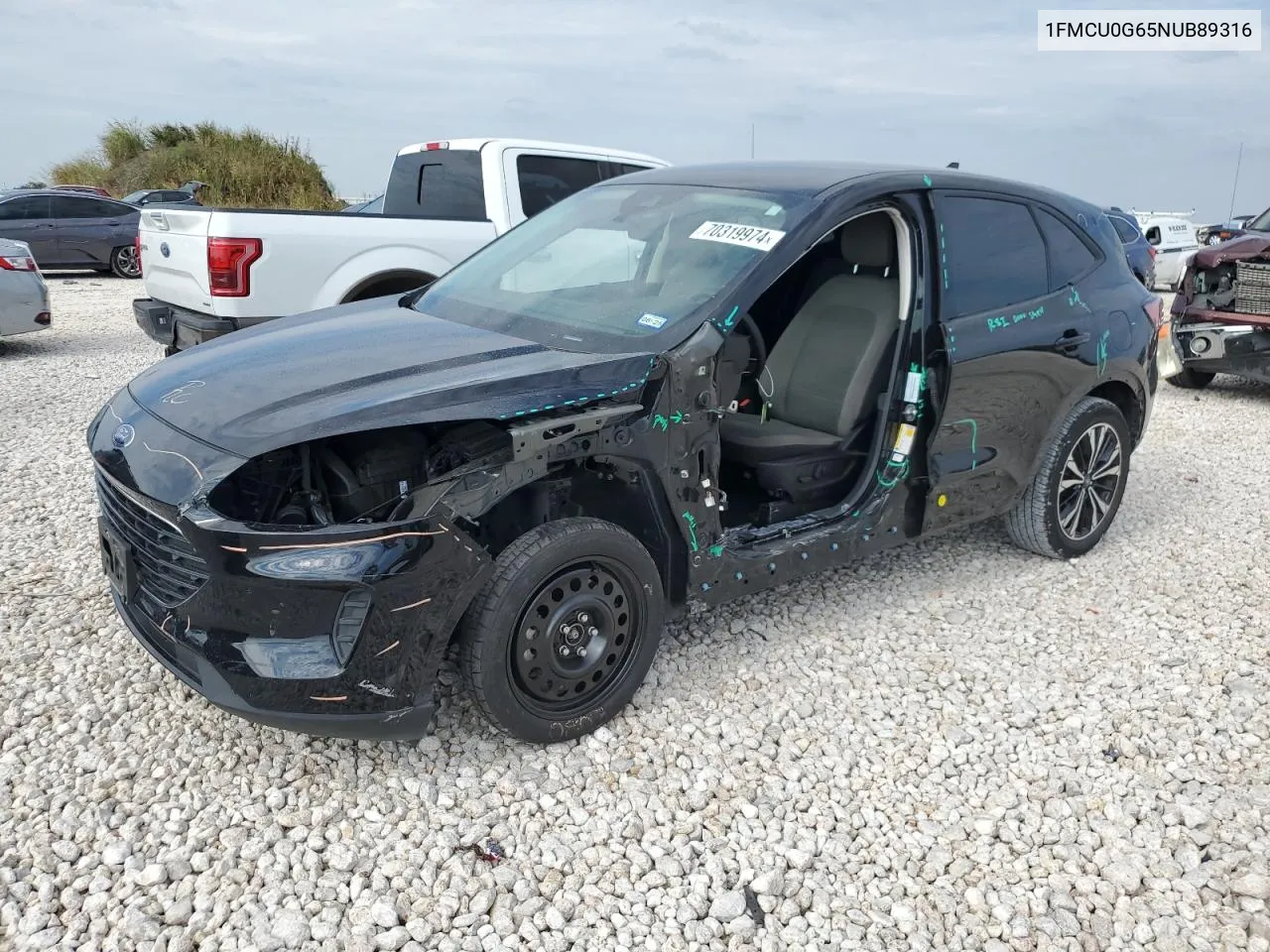 2022 Ford Escape Se VIN: 1FMCU0G65NUB89316 Lot: 70319974