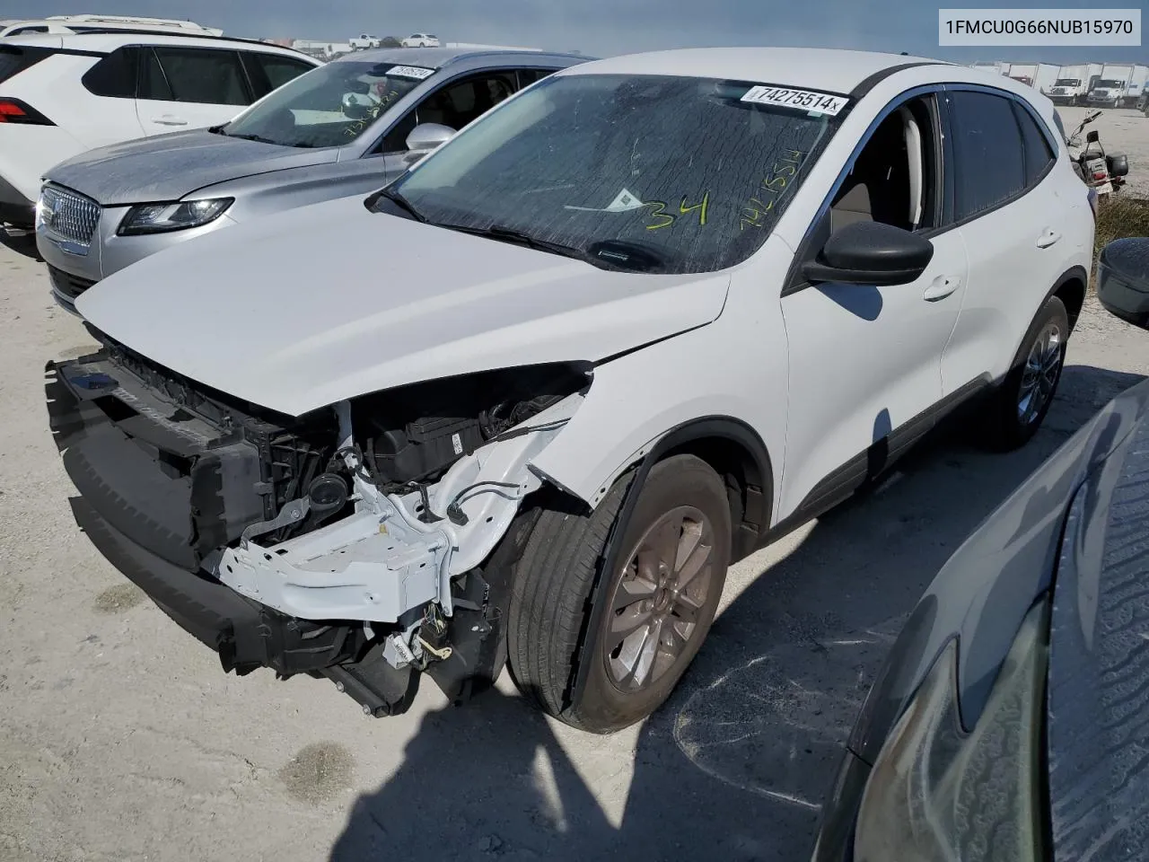 2022 Ford Escape Se VIN: 1FMCU0G66NUB15970 Lot: 74275514