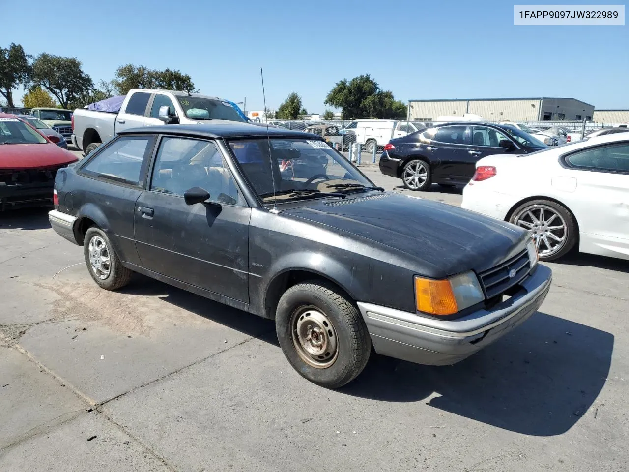 1988 Ford Escort Pony VIN: 1FAPP9097JW322989 Lot: 70538224