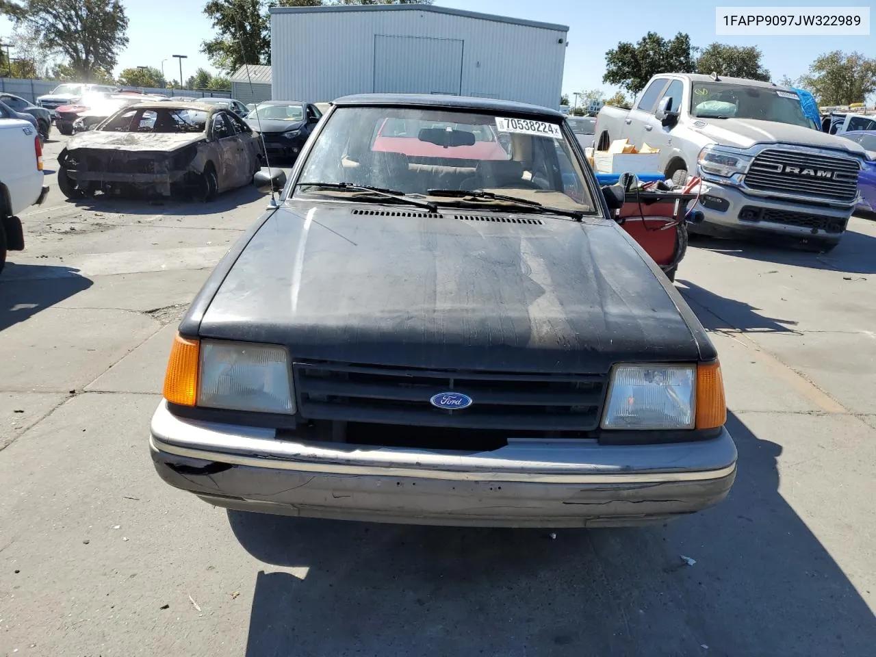 1988 Ford Escort Pony VIN: 1FAPP9097JW322989 Lot: 70538224