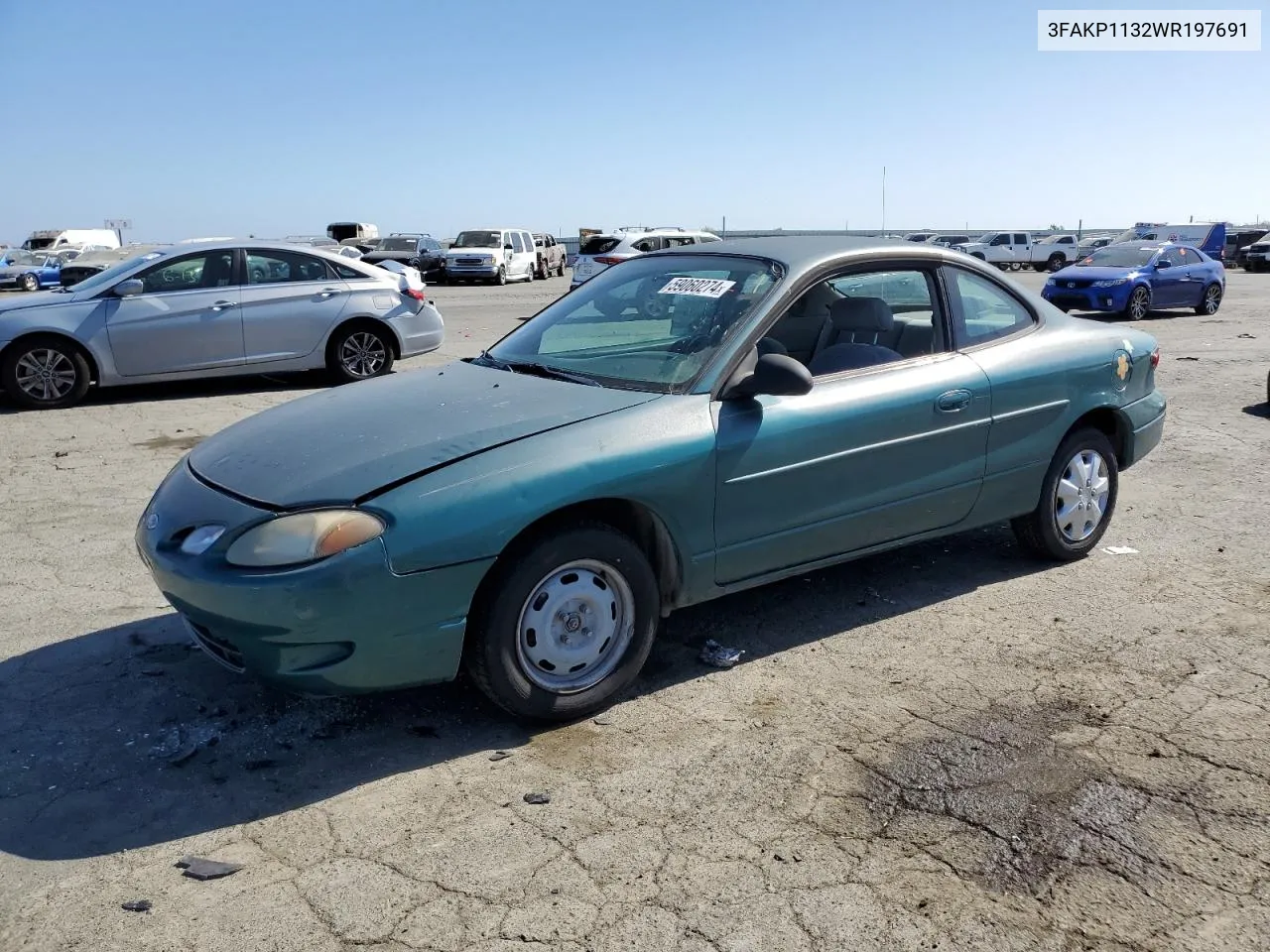 1998 Ford Escort Zx2 VIN: 3FAKP1132WR197691 Lot: 59060274