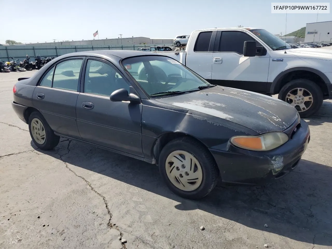 1998 Ford Escort Lx VIN: 1FAFP10P9WW167722 Lot: 61606224