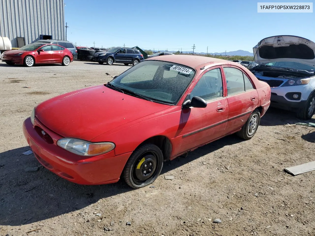 1999 Ford Escort Lx VIN: 1FAFP10P5XW228873 Lot: 80167314