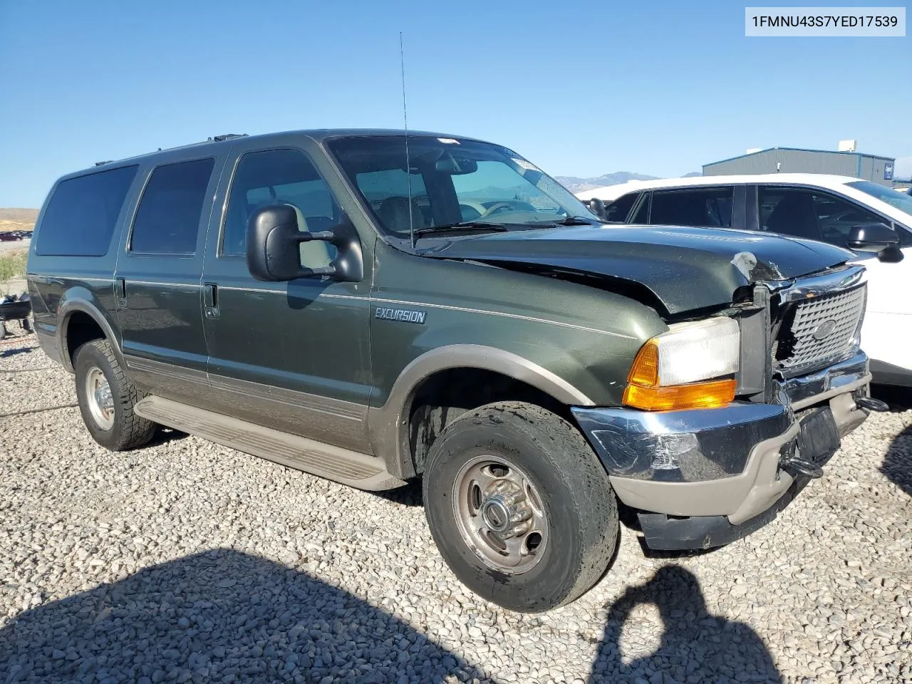 2000 Ford Excursion Limited VIN: 1FMNU43S7YED17539 Lot: 72377154