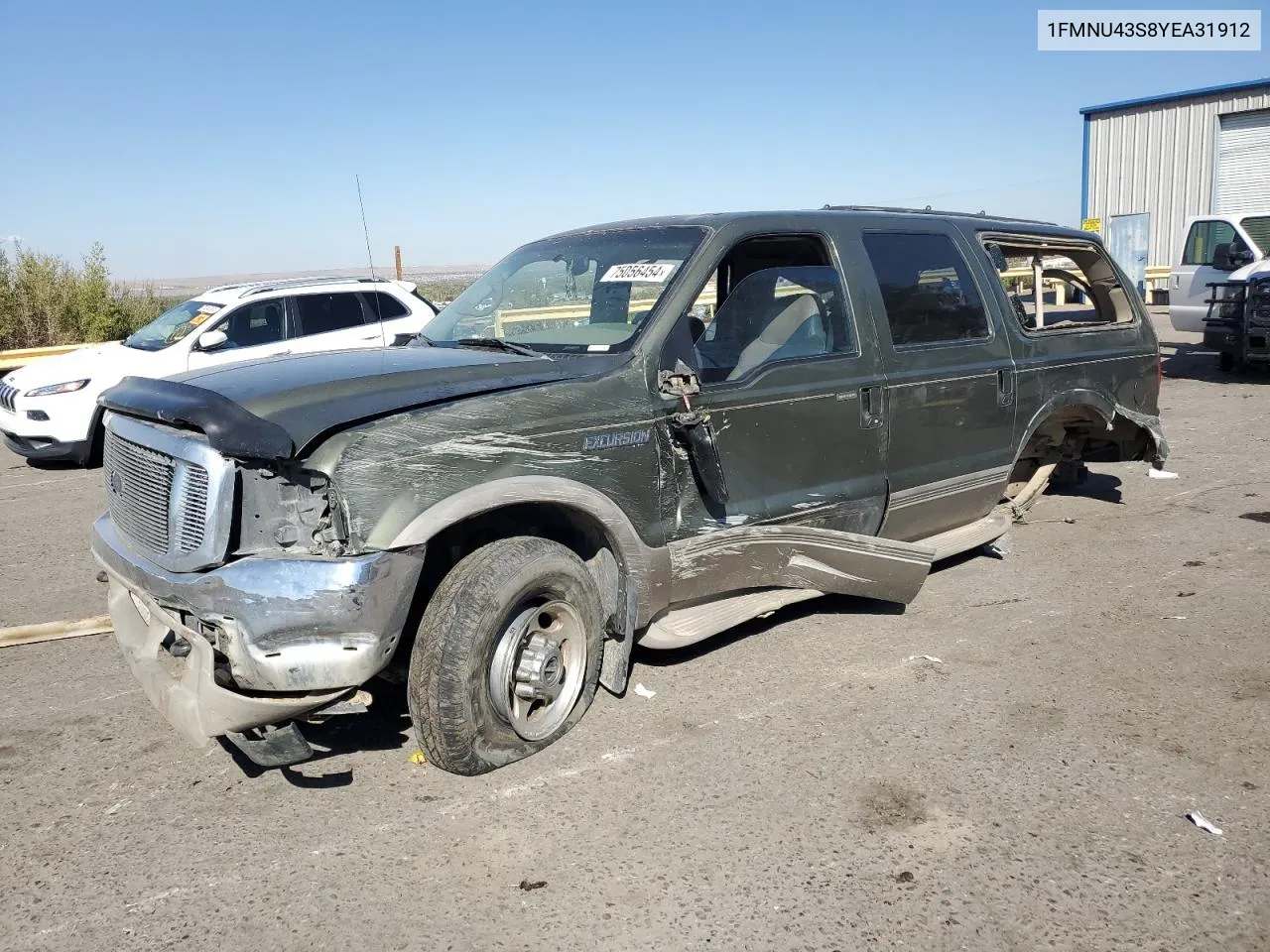 2000 Ford Excursion Limited VIN: 1FMNU43S8YEA31912 Lot: 75056454