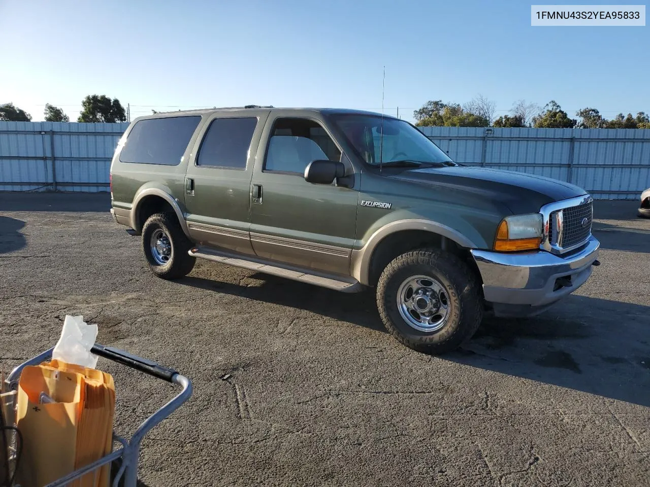 2000 Ford Excursion Limited VIN: 1FMNU43S2YEA95833 Lot: 77916804