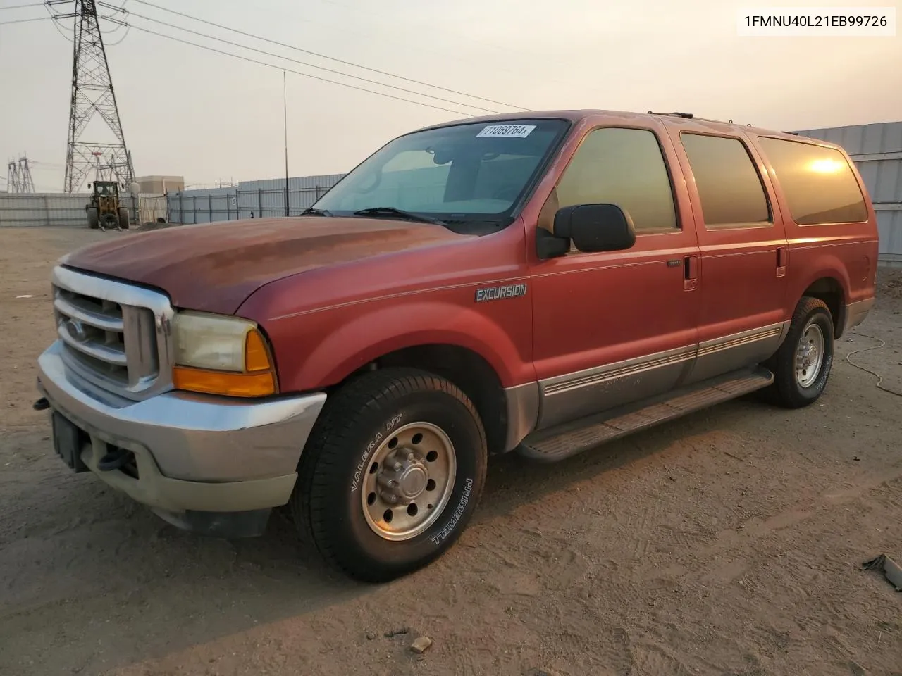 2001 Ford Excursion Xlt VIN: 1FMNU40L21EB99726 Lot: 71069764