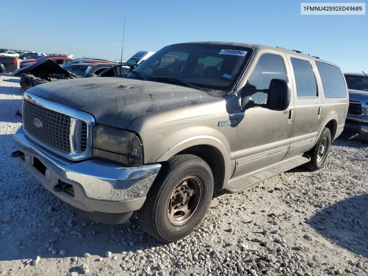 2002 Ford Excursion Limited VIN: 1FMNU42S92ED49689 Lot: 72948094