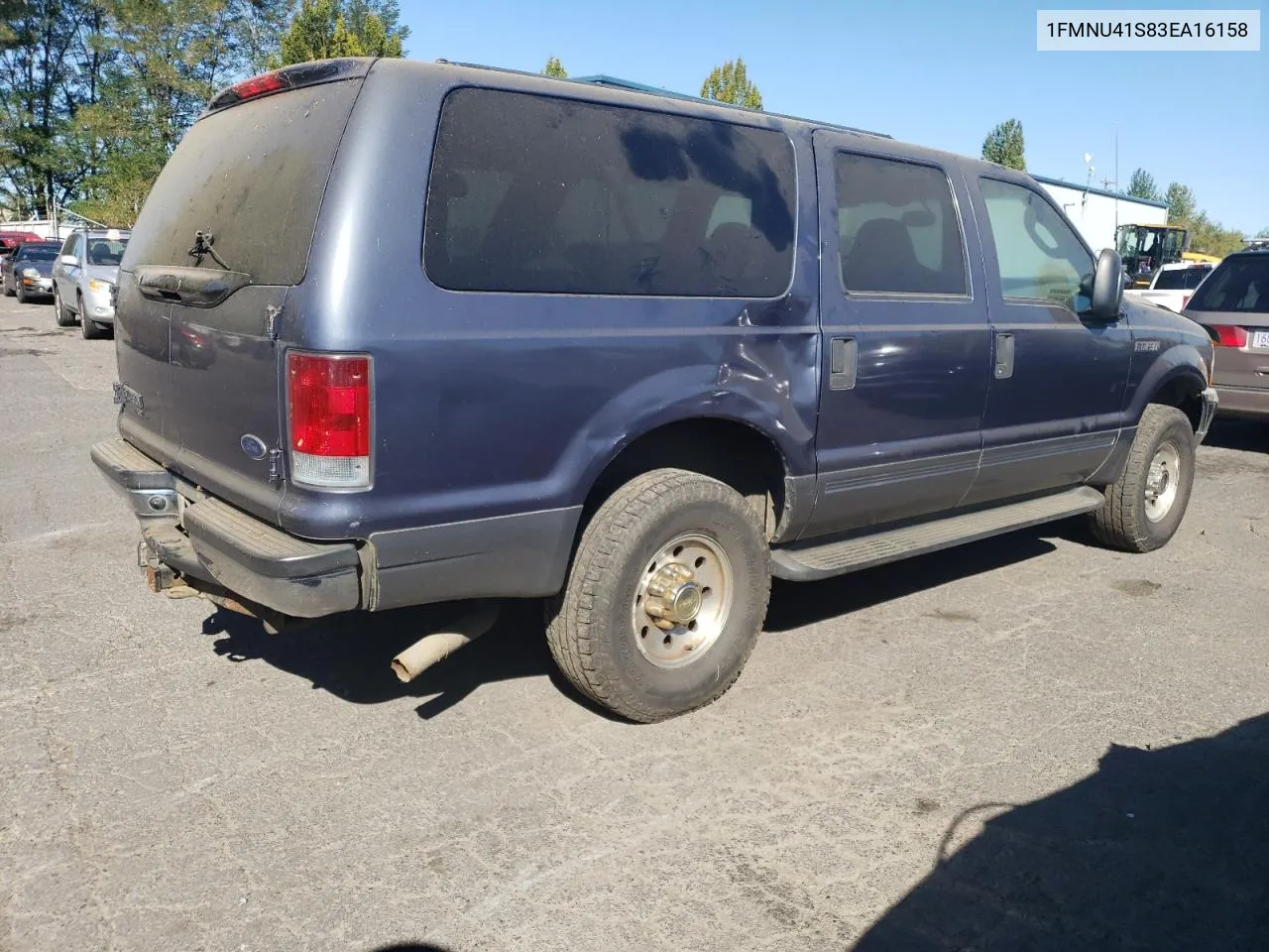 2003 Ford Excursion Xlt VIN: 1FMNU41S83EA16158 Lot: 73062414