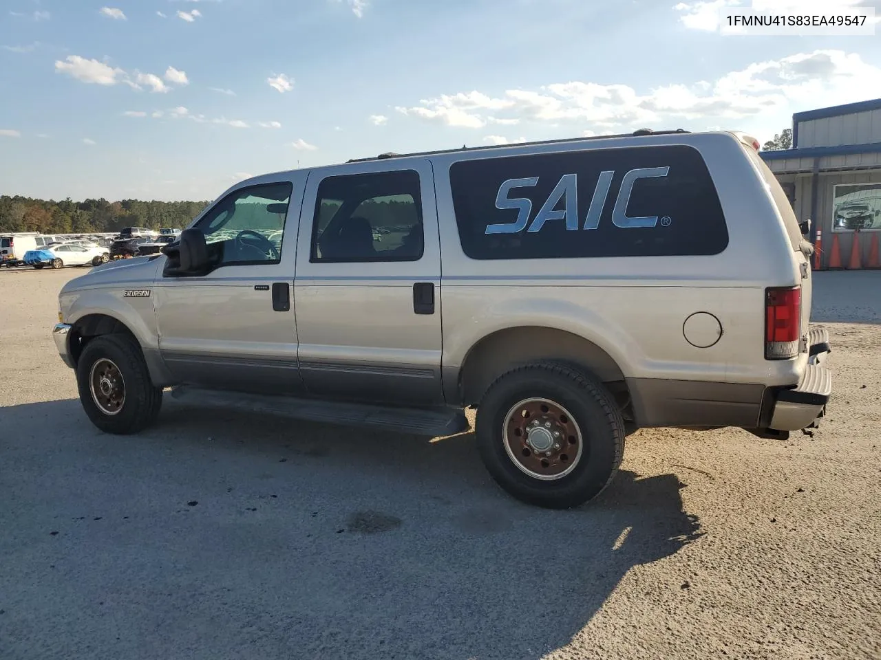 2003 Ford Excursion Xlt VIN: 1FMNU41S83EA49547 Lot: 77153684