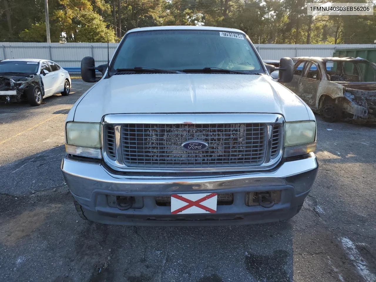 2003 Ford Excursion Xlt VIN: 1FMNU40S03EB56206 Lot: 77910794