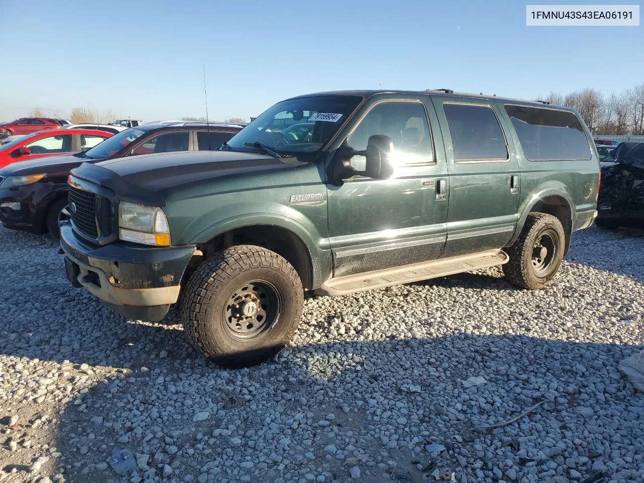 2003 Ford Excursion Limited VIN: 1FMNU43S43EA06191 Lot: 79159954