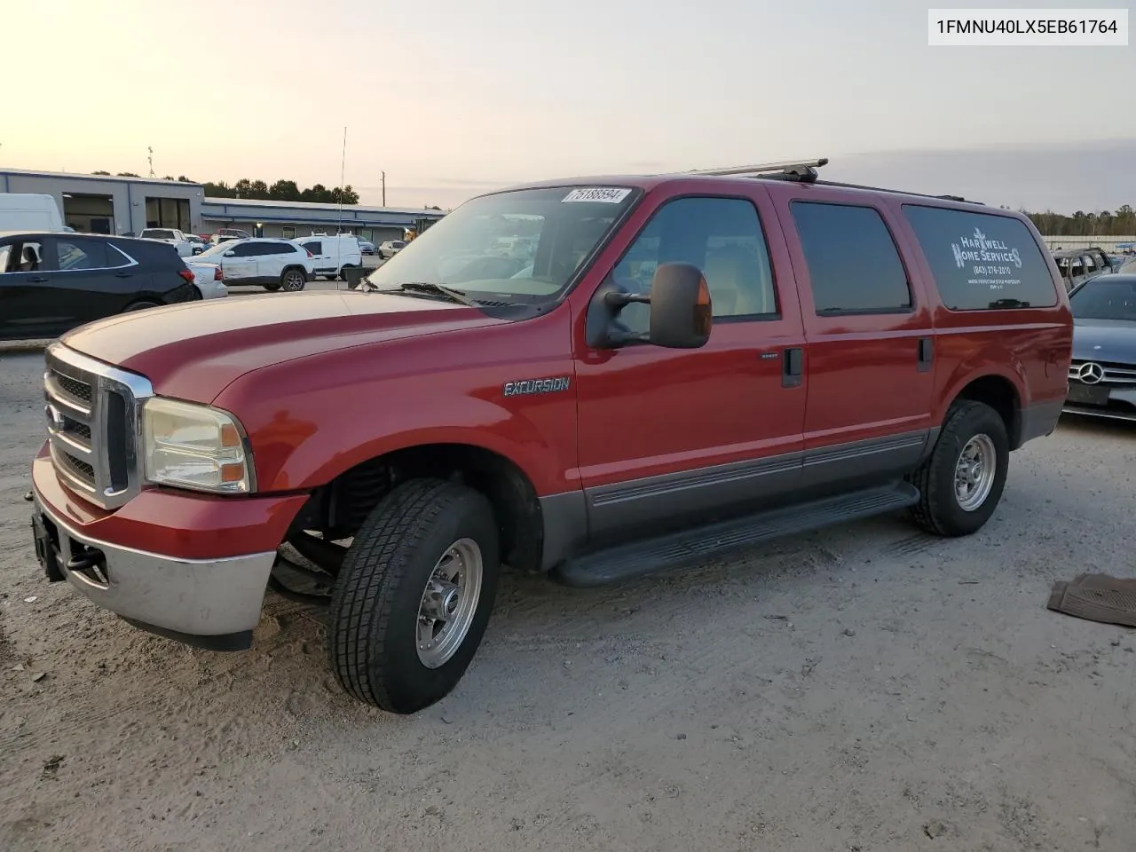 2005 Ford Excursion Xlt VIN: 1FMNU40LX5EB61764 Lot: 75188594