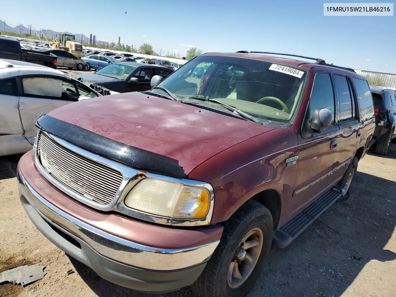 2001 Ford Expedition Xlt VIN: 1FMRU15W21LB46216 Lot: 72419084