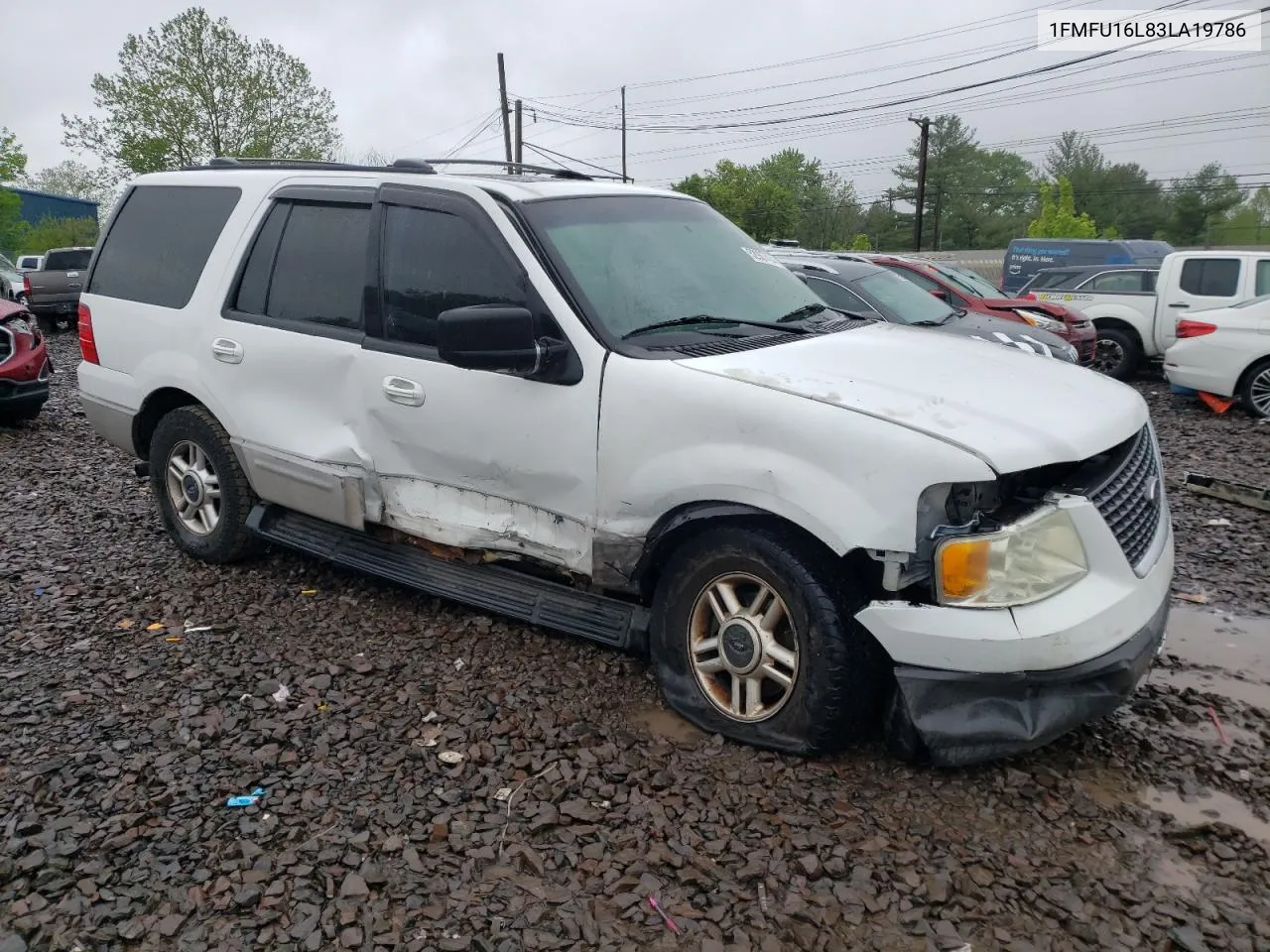 2003 Ford Expedition Xlt VIN: 1FMFU16L83LA19786 Lot: 52907424