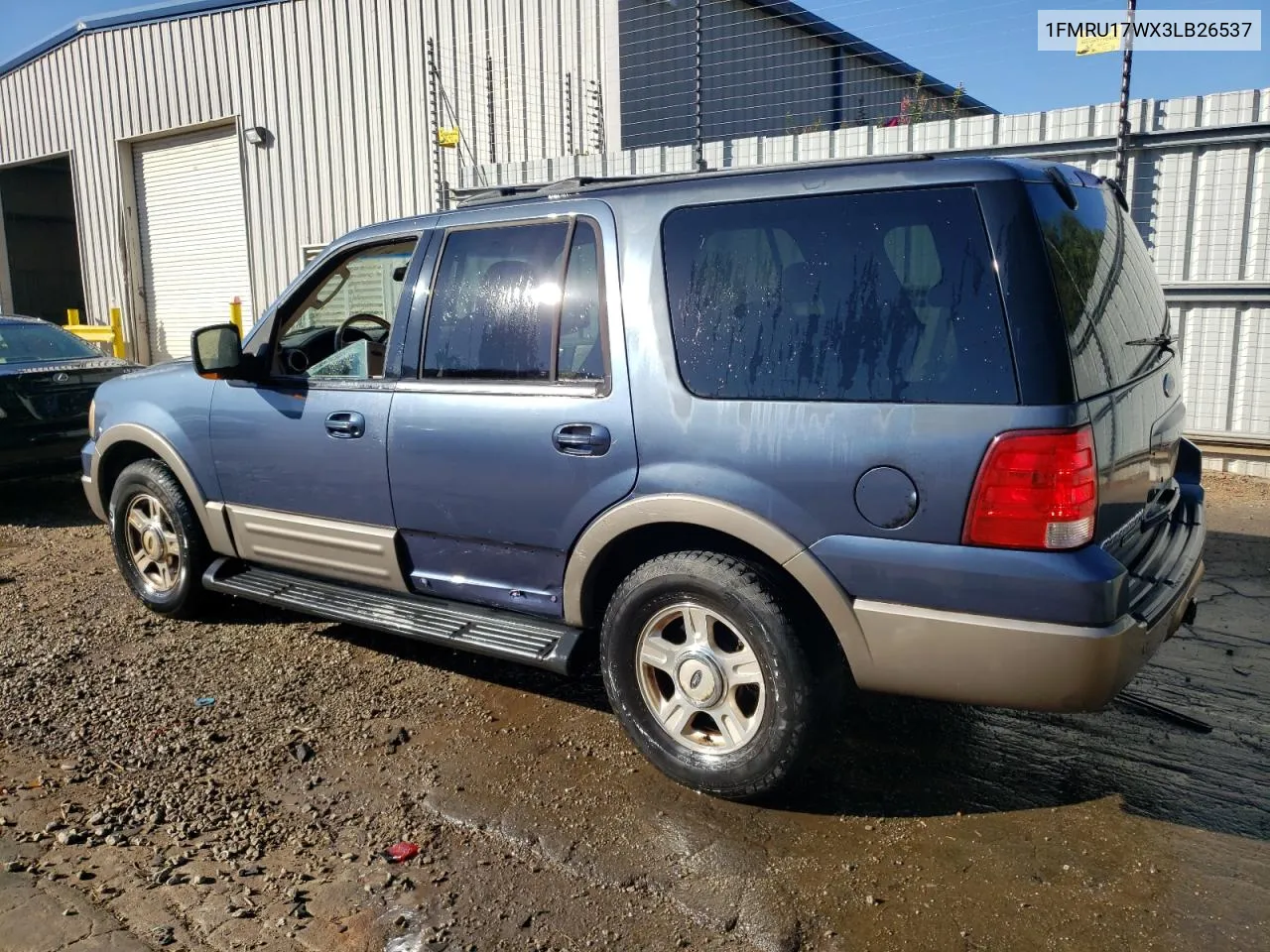 2003 Ford Expedition Eddie Bauer VIN: 1FMRU17WX3LB26537 Lot: 75694794