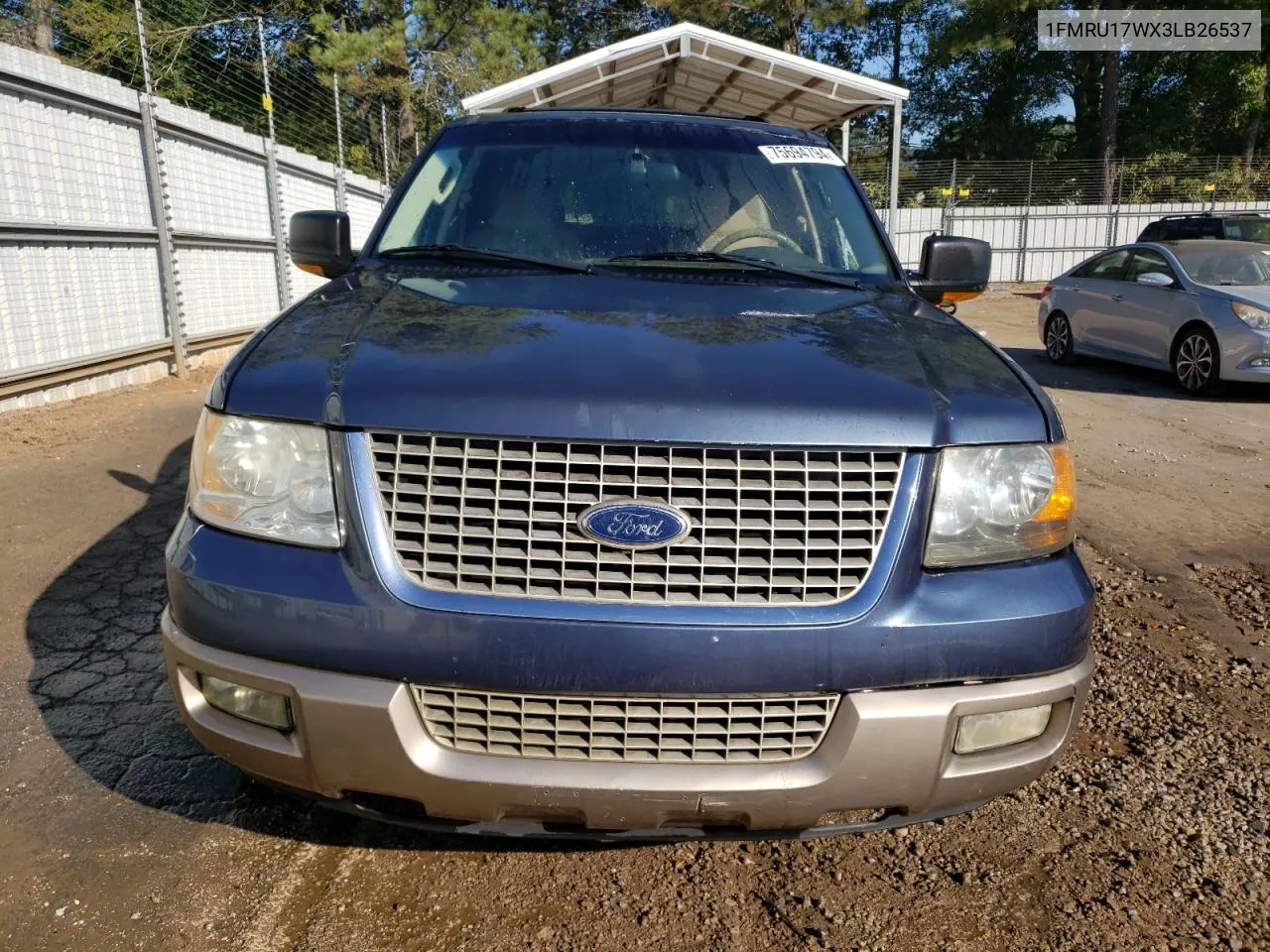 2003 Ford Expedition Eddie Bauer VIN: 1FMRU17WX3LB26537 Lot: 75694794