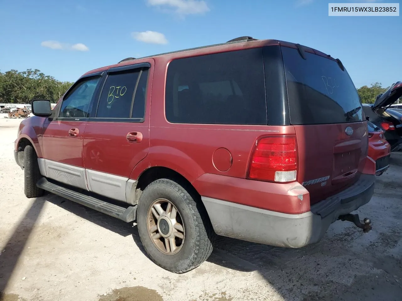 2003 Ford Expedition Xlt VIN: 1FMRU15WX3LB23852 Lot: 76758784