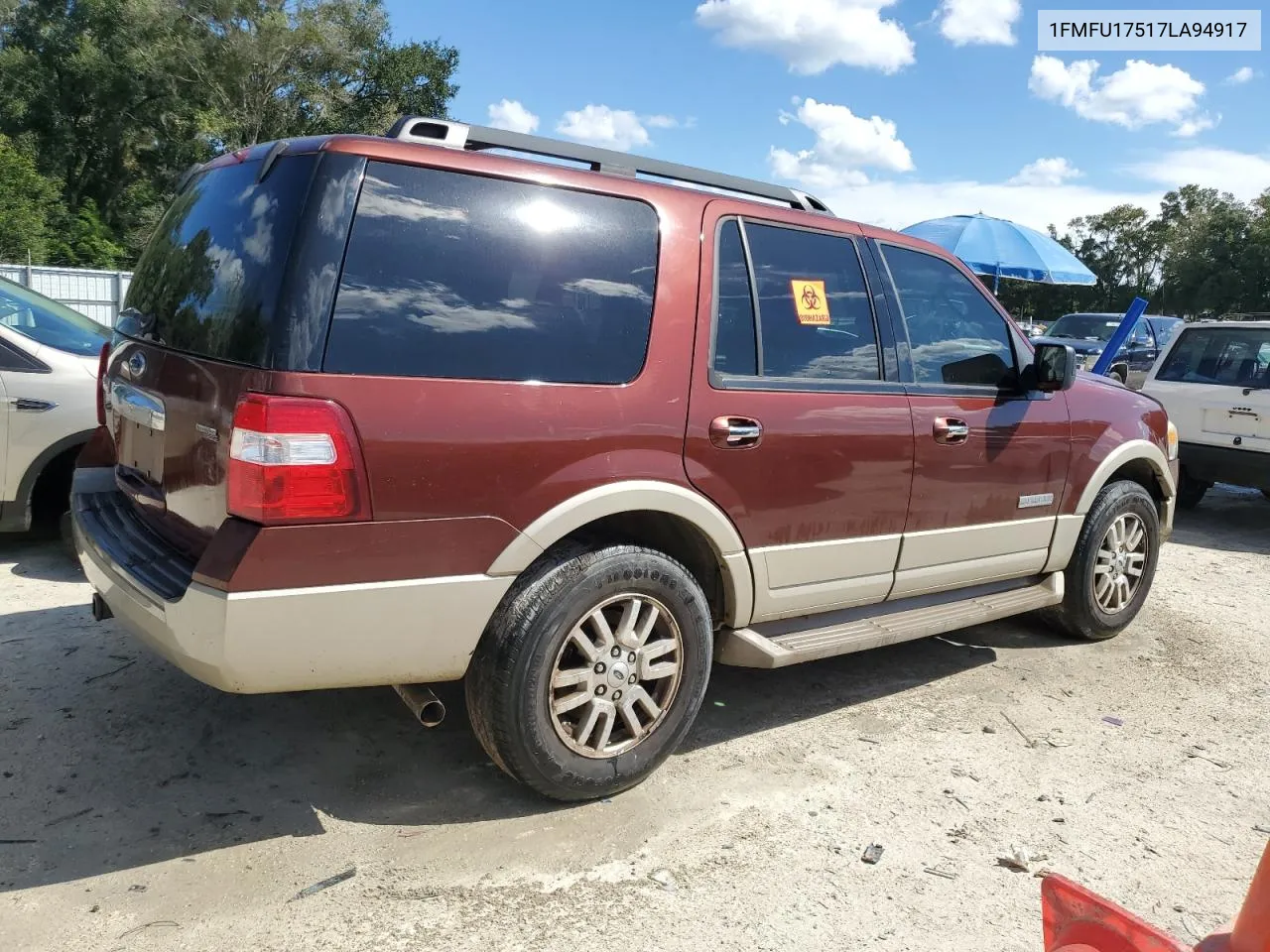 2007 Ford Expedition Eddie Bauer VIN: 1FMFU17517LA94917 Lot: 73854274