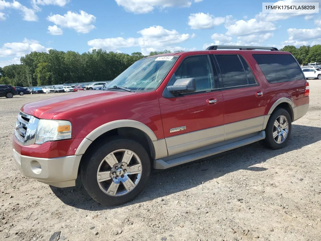 2007 Ford Expedition El Eddie Bauer VIN: 1FMFK17547LA58208 Lot: 74146164