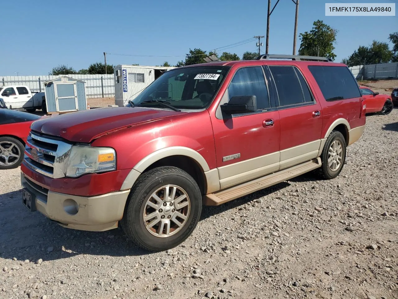 2008 Ford Expedition El Eddie Bauer VIN: 1FMFK175X8LA49840 Lot: 73827194