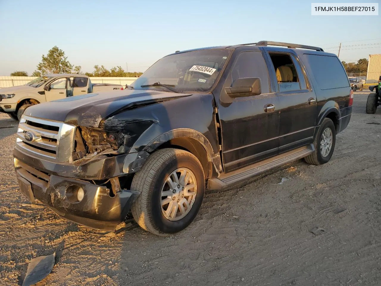 2011 Ford Expedition El Xlt VIN: 1FMJK1H58BEF27015 Lot: 75452844