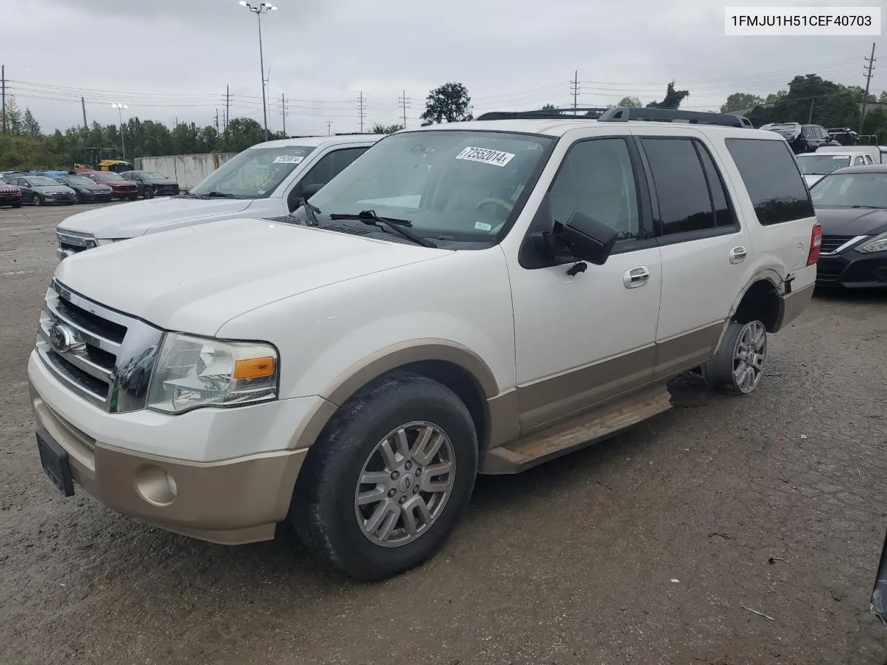 2012 Ford Expedition Xlt VIN: 1FMJU1H51CEF40703 Lot: 72552014