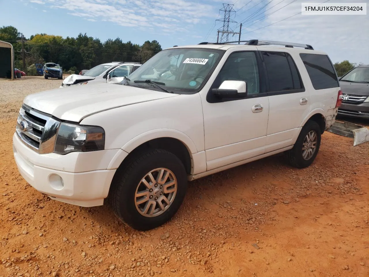 2012 Ford Expedition Limited VIN: 1FMJU1K57CEF34204 Lot: 74366664