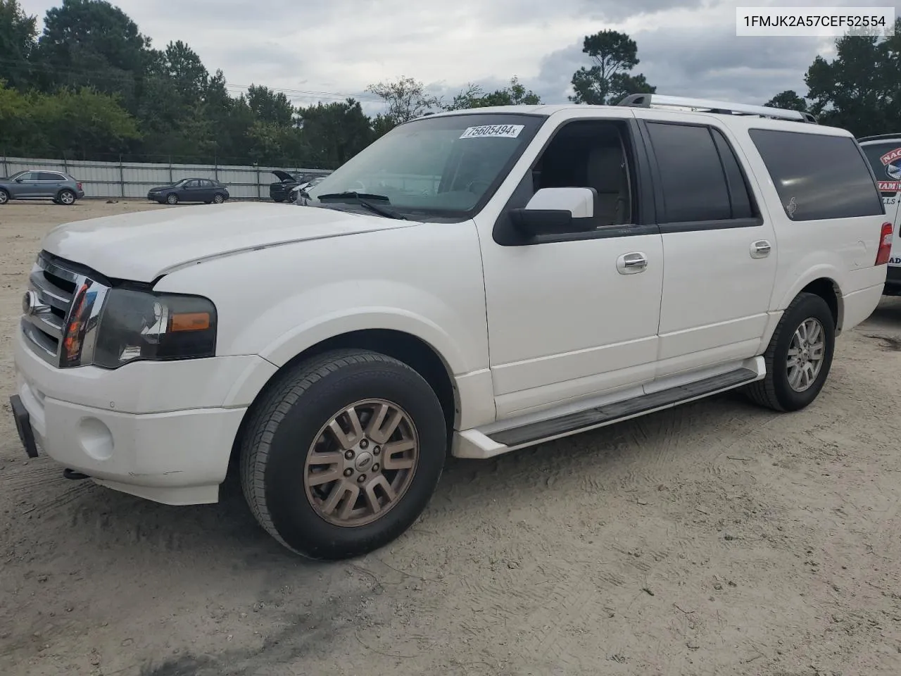 2012 Ford Expedition El Limited VIN: 1FMJK2A57CEF52554 Lot: 75605494