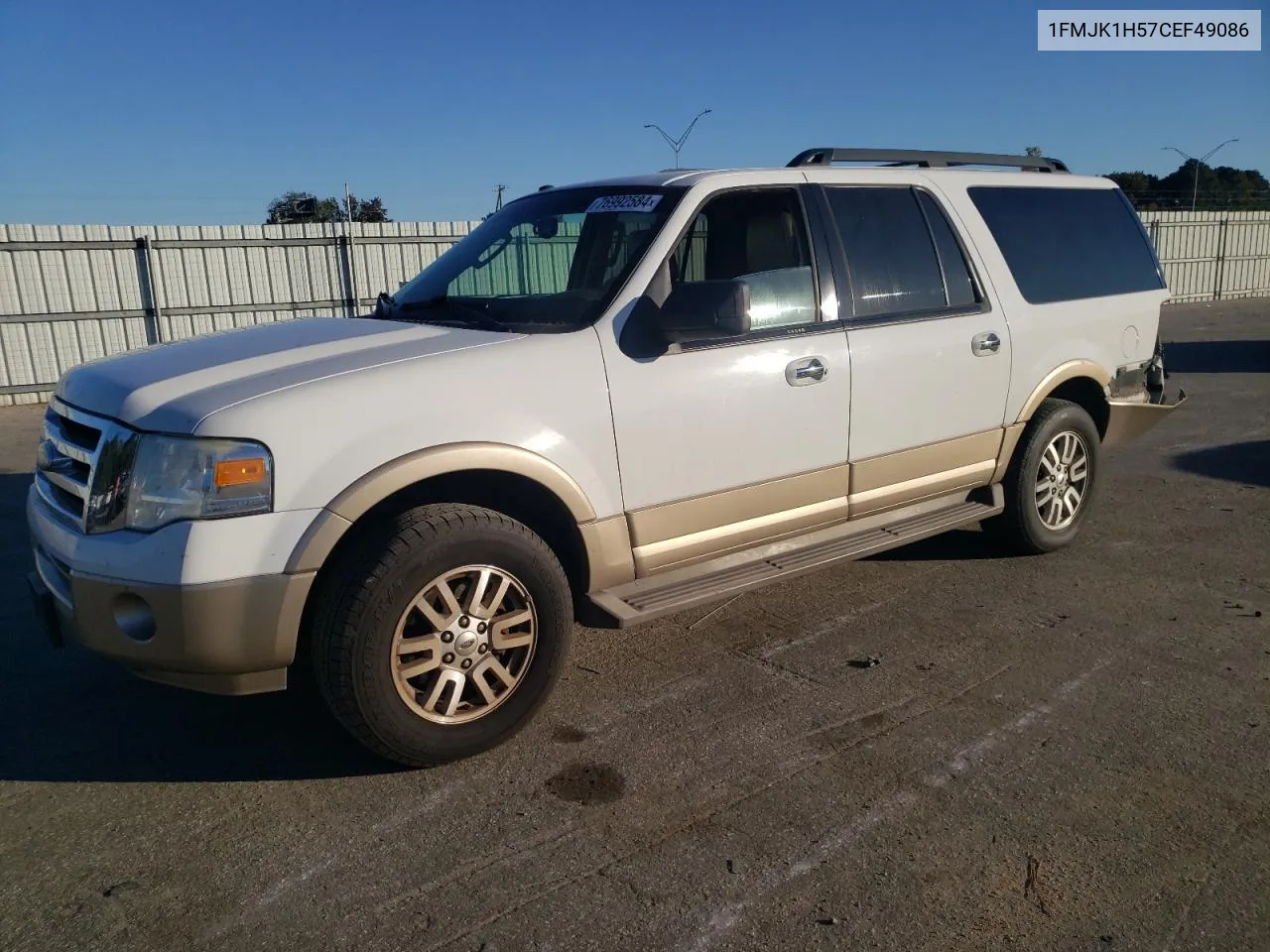 2012 Ford Expedition El Xlt VIN: 1FMJK1H57CEF49086 Lot: 76992584