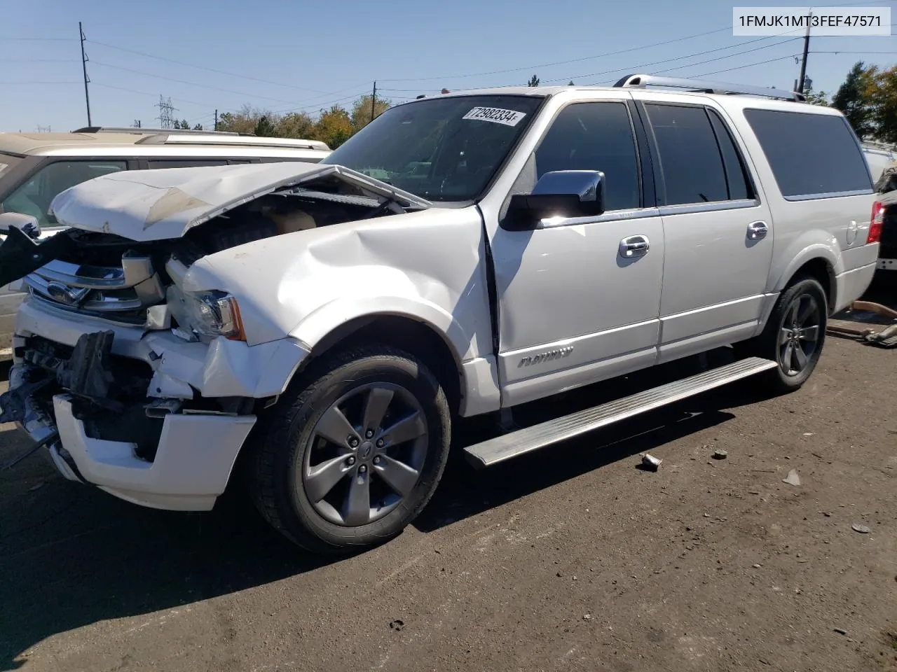 2015 Ford Expedition El Platinum VIN: 1FMJK1MT3FEF47571 Lot: 72982334