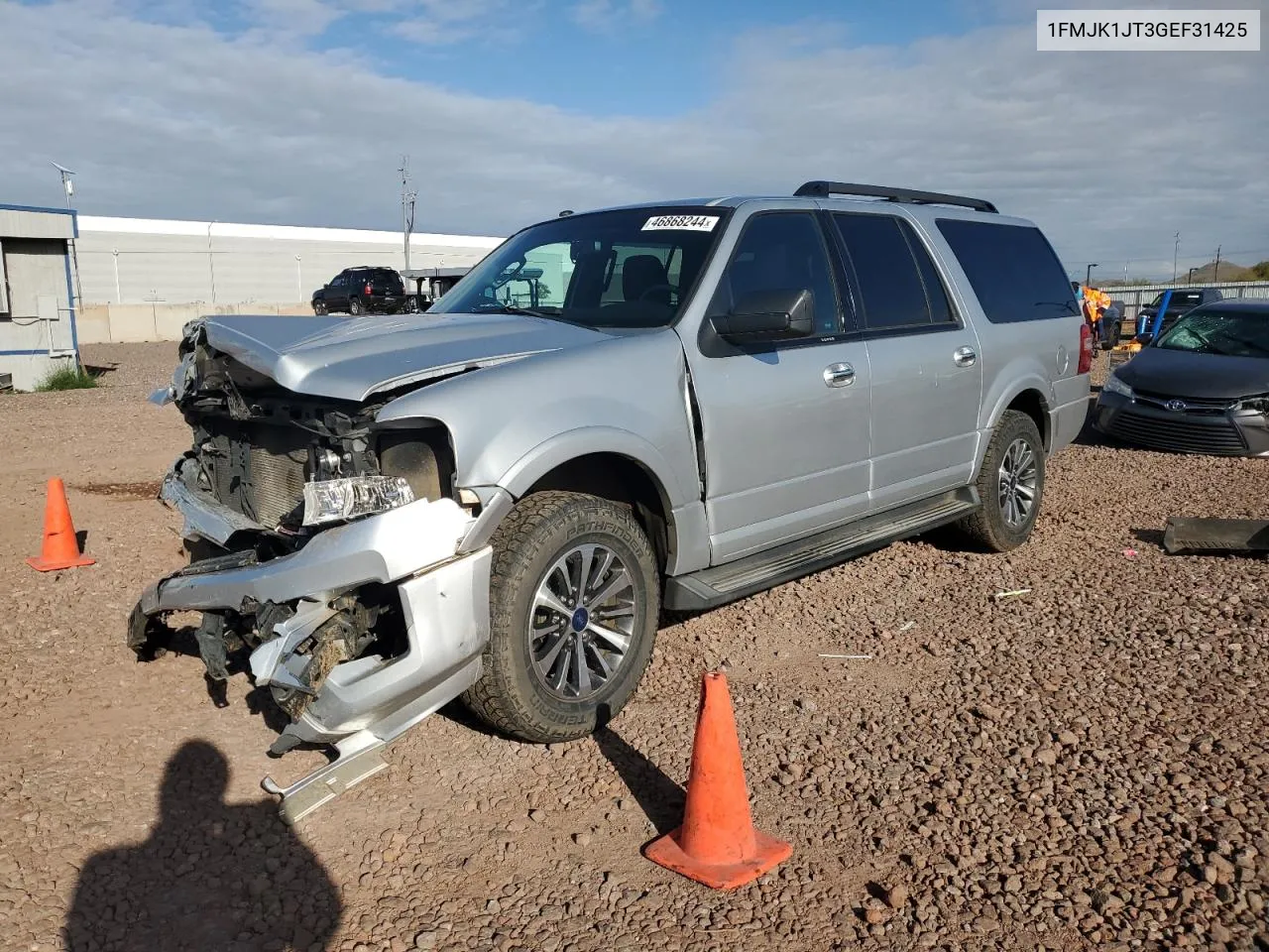 2016 Ford Expedition El Xlt VIN: 1FMJK1JT3GEF31425 Lot: 46868244