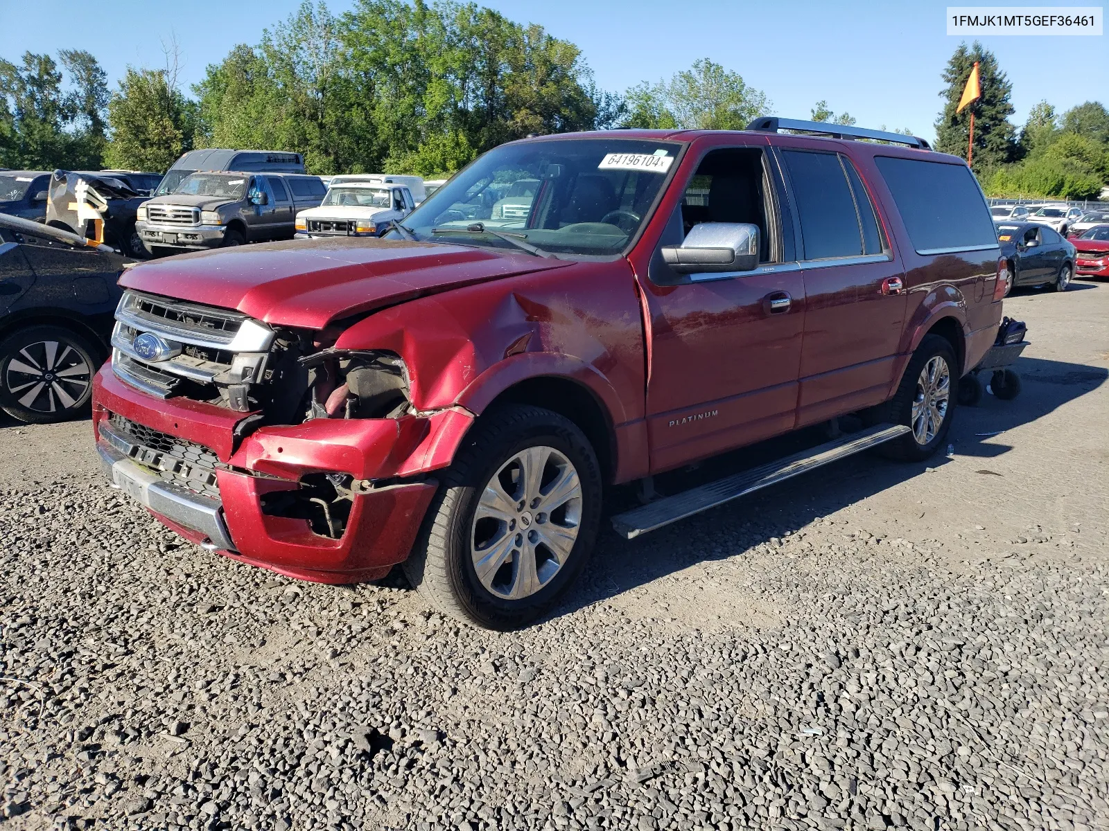 2016 Ford Expedition El Platinum VIN: 1FMJK1MT5GEF36461 Lot: 64196104