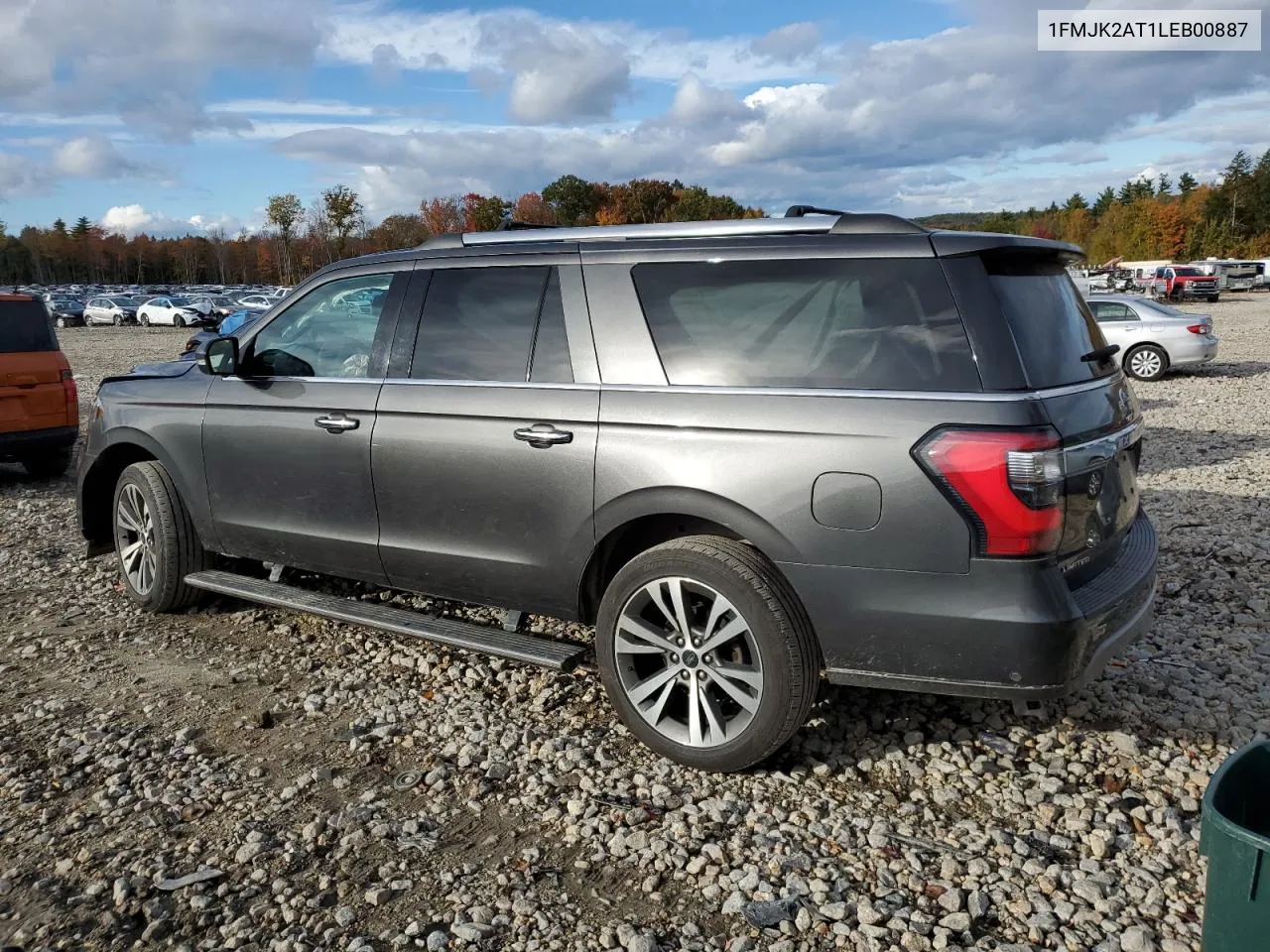 2020 Ford Expedition Max Limited VIN: 1FMJK2AT1LEB00887 Lot: 77877024