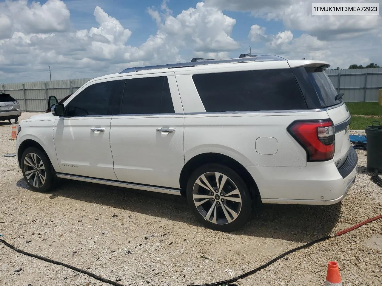 2021 Ford Expedition Max Platinum VIN: 1FMJK1MT3MEA72923 Lot: 68874584