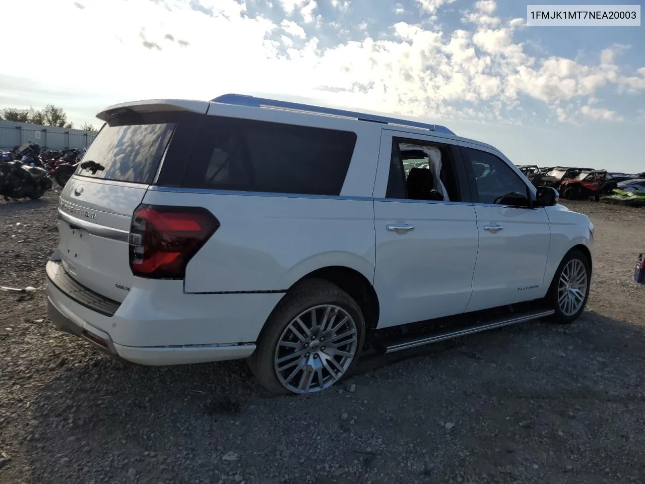 2022 Ford Expedition Max Platinum VIN: 1FMJK1MT7NEA20003 Lot: 72215424