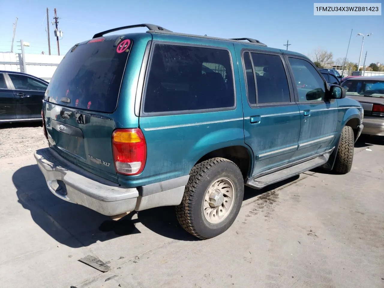 1998 Ford Explorer VIN: 1FMZU34X3WZB81423 Lot: 50567854